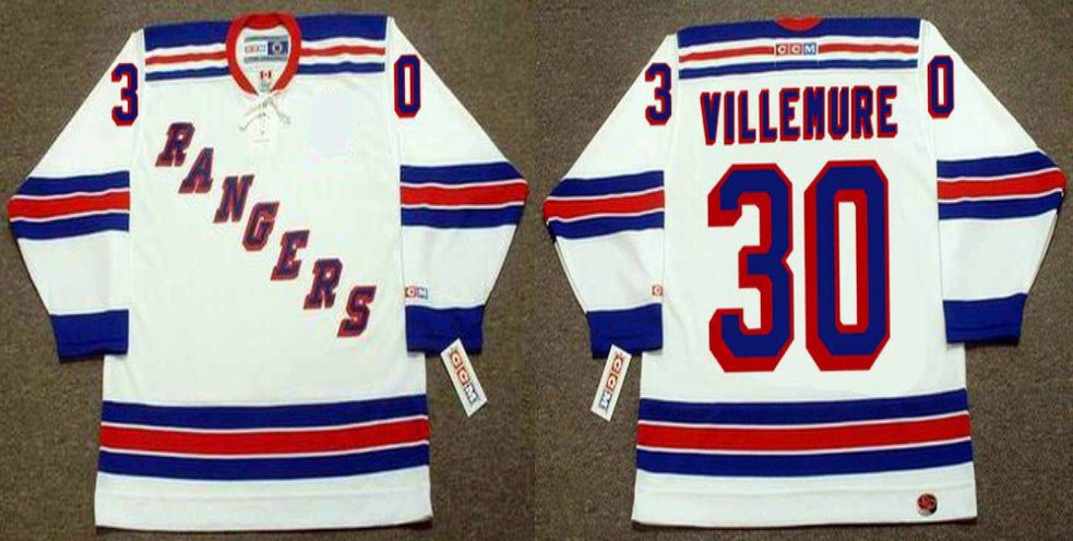2019 Men New York Rangers #30 Villemure white CCM NHL jerseys